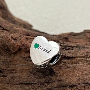 Pandora Love Ireland Exclusive Heart Charm S925 ALE Bead Charm Silver Jewelry